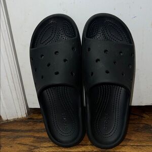Kids CROCS Black Slide Sandals